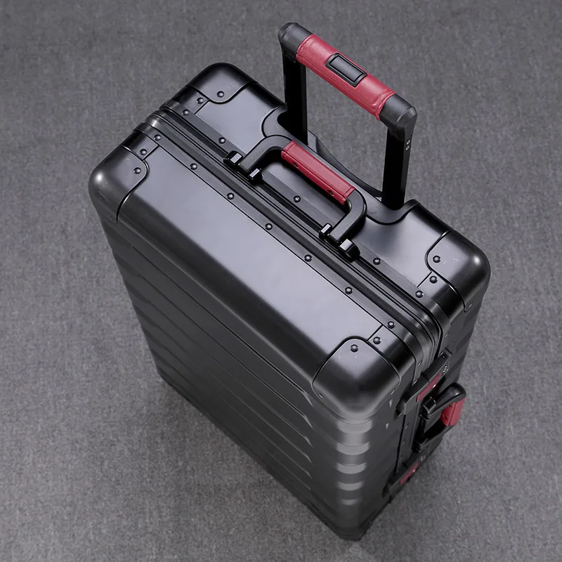 Imagem -02 - Todos os Alumínio Bagagem de Viagem para Homens e Mulheres High End Trolley Mala Caixa Rígida Carry-on Estudante Nova Tendência 20 24 Polegada