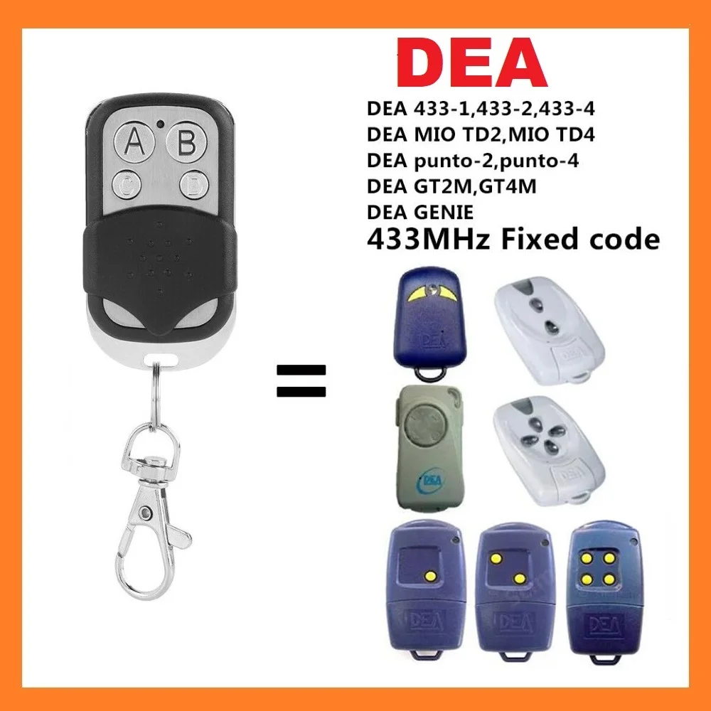 Control remoto DEA GT2M GT4M para garaje, mando a distancia de código fijo, transmisor remoto de puerta DEA MIO TD2 TD4 Punto-2/4, 433,92mhz