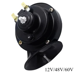 12V/48V/60V 510Hz Motorcycle Waterproof Snail Horn Super Sound Monophonic Scooters Motorcycle Accessories Electric Moped Horn