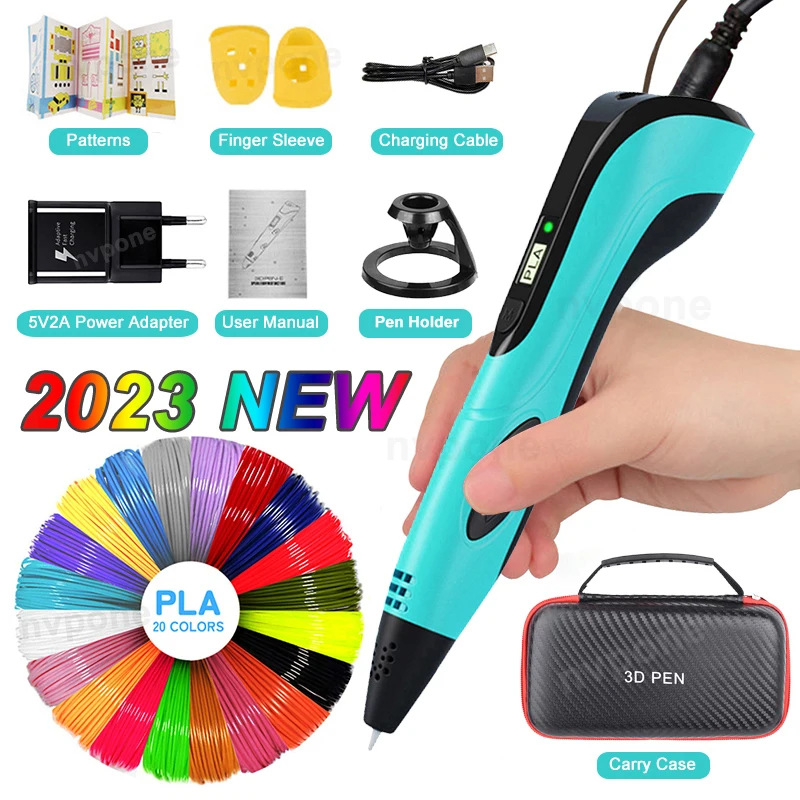 

3D Print Pen 3D Pen Newest Design for Children Kids Creative DIY Pens Birthday Gift with PLA Filament Portable Travel Case