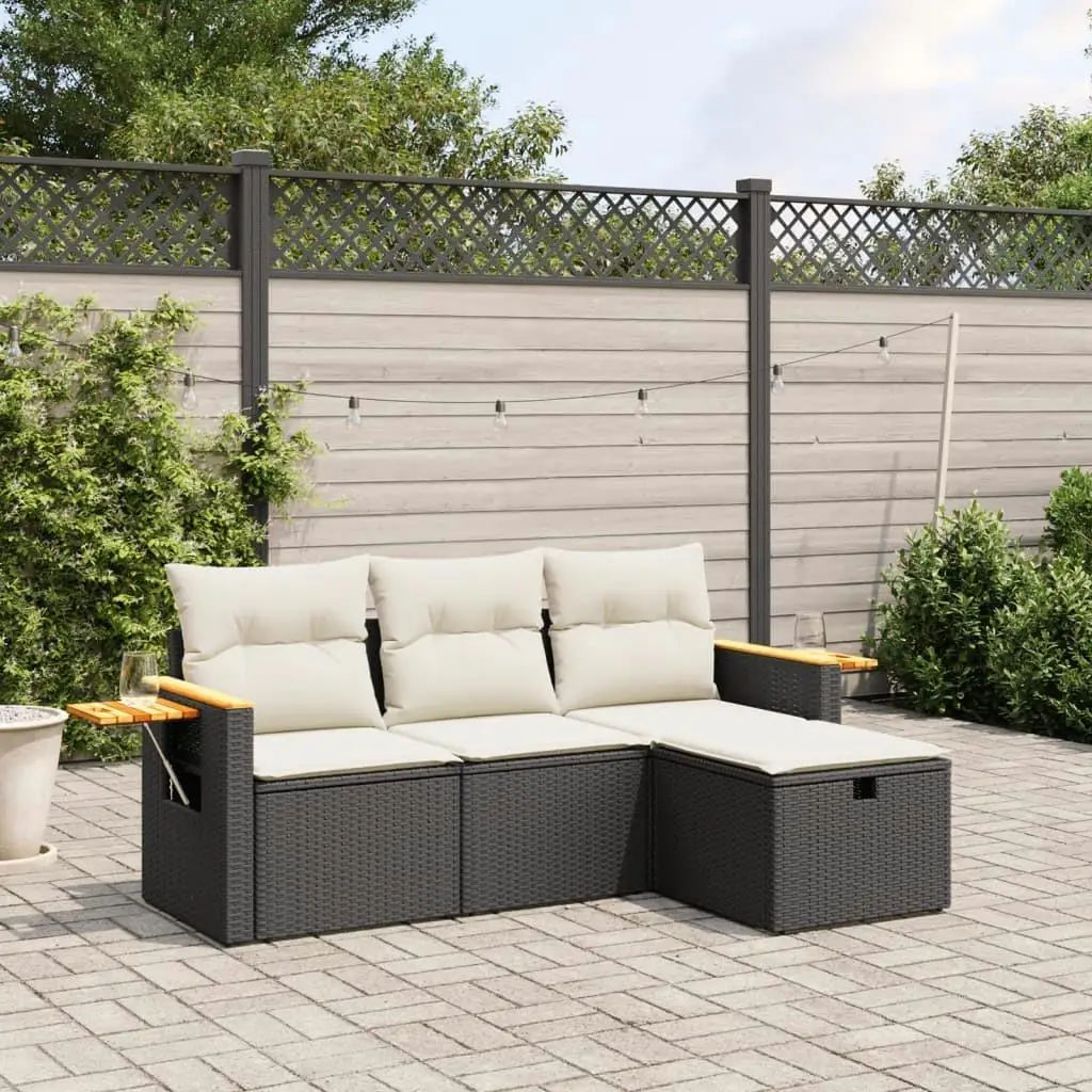 

Stylish Black and Cream White Garden Sofa Set Outdoor Lounge Furniture for Patio and Yard