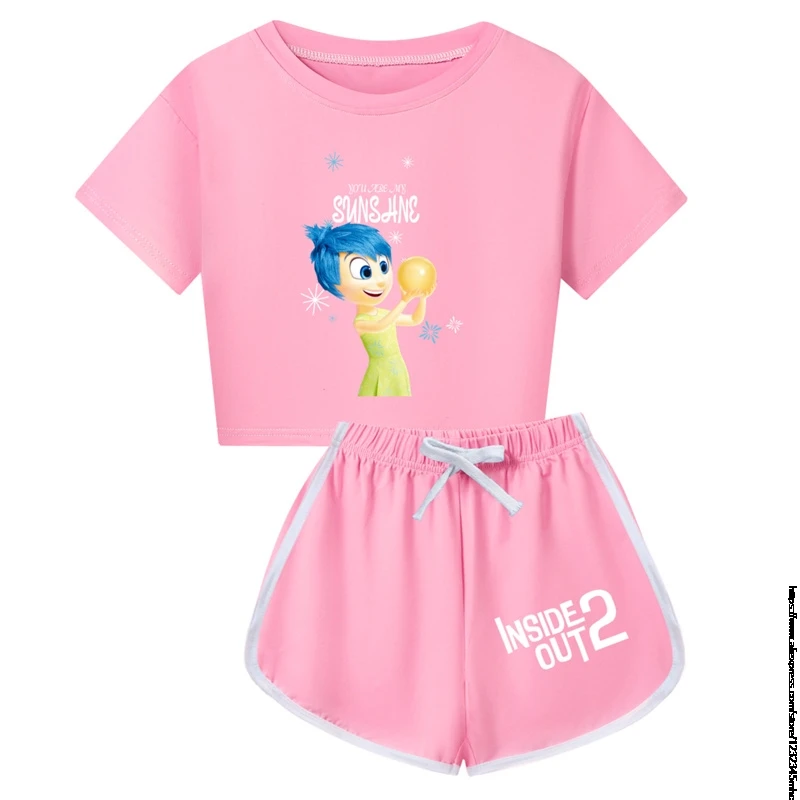 Cartoon Out2-Piece Conjunto de treino para crianças, Conjuntos de roupas de verão para bebês meninas e meninos, camiseta e shorts, roupas, presente, novo interior