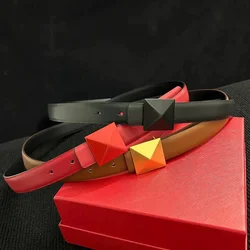 Thin 25mm Real Leather Brand Belt Women Luxury Design ladies Girl Belt for women Waist Belt Chic Dress Party Belts for jeans