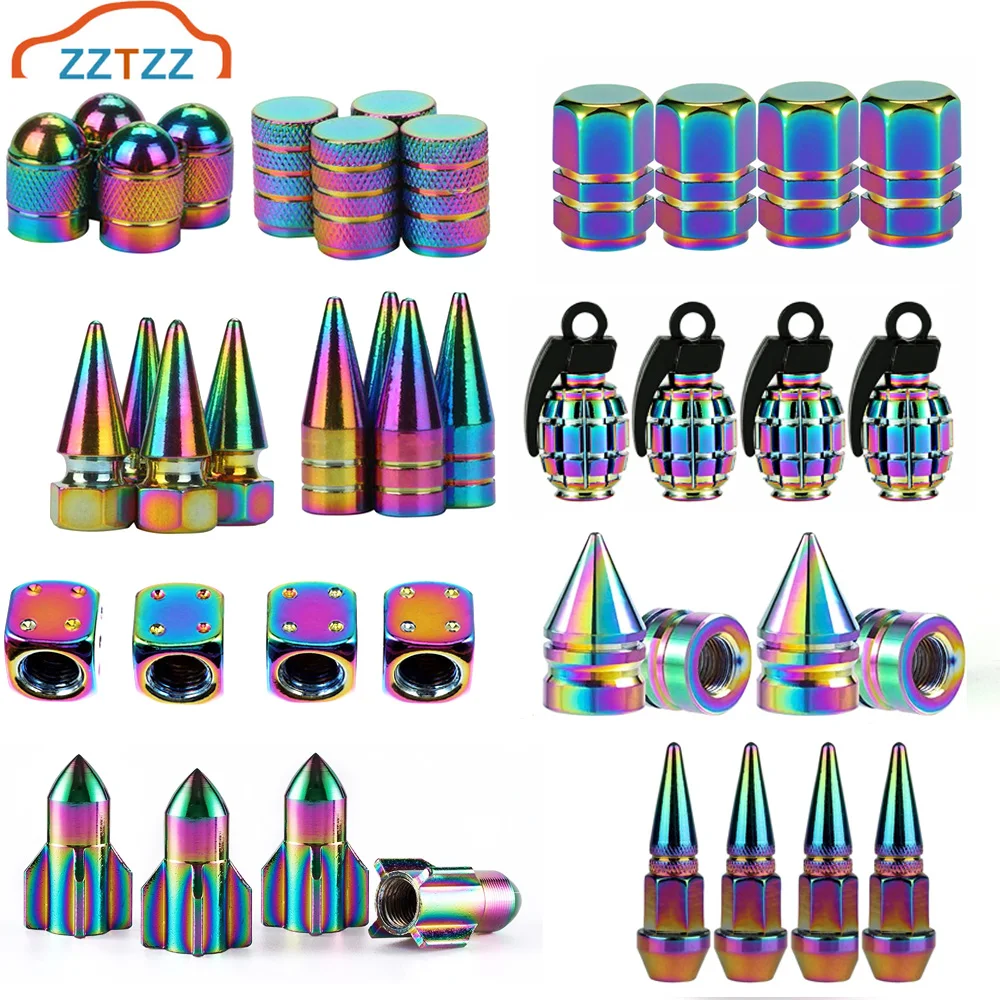 Tire Valve Stem Caps Multicolor Car Motocycle  Bike Tire Wheel Valve Cap Dust Cover Car Tire Valve Stem Caps Auto Accessoires