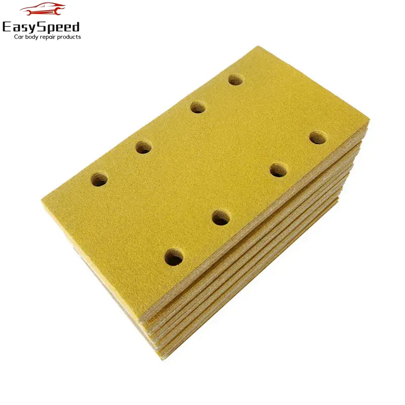 100Pcs 95*180mm  For Festool Sanders Grinder For Grinding  Hook Loop Rectangular Yellow Sandpaper Flocking Sheet Self-Adhesive