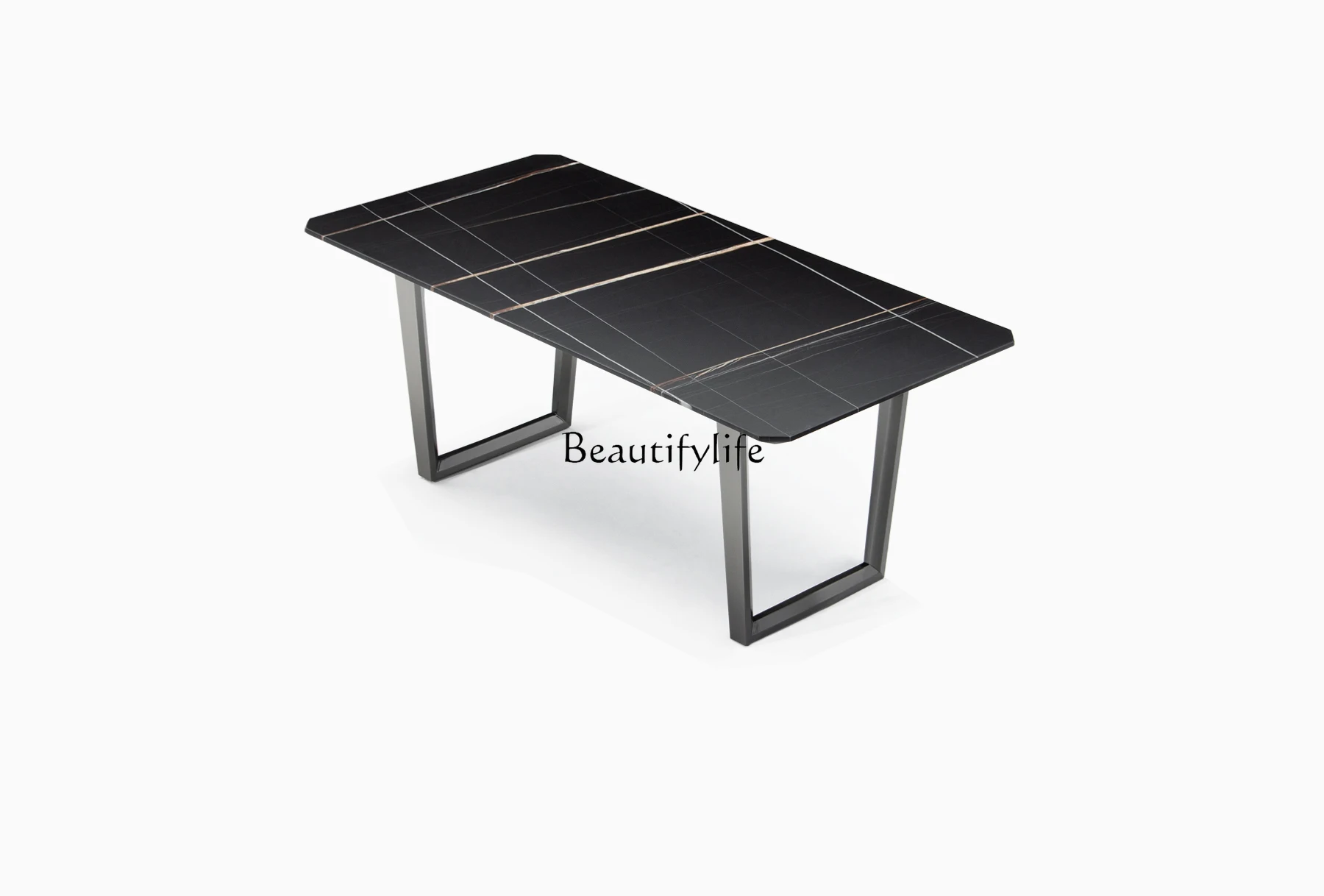 Italian minimalist pure natural marble dining table simple high-end rectangle