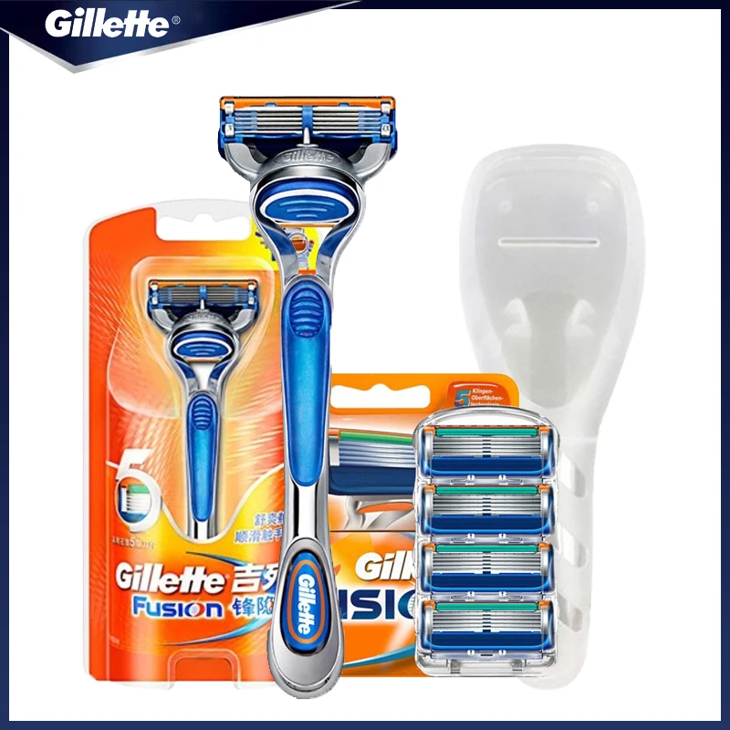 Gillette-maquinilla de afeitar Fusion para hombre, afeitadora Manual para depilación, máquina de corte de barba facial, juego de cuchillas originales