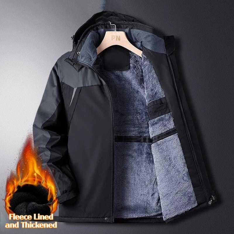 Winter Men's Thermal Jacket Heavy Duty Thick Warm Parka Windproof Water Work Coat for Outdoor Work Jacket Large Men's Clothing