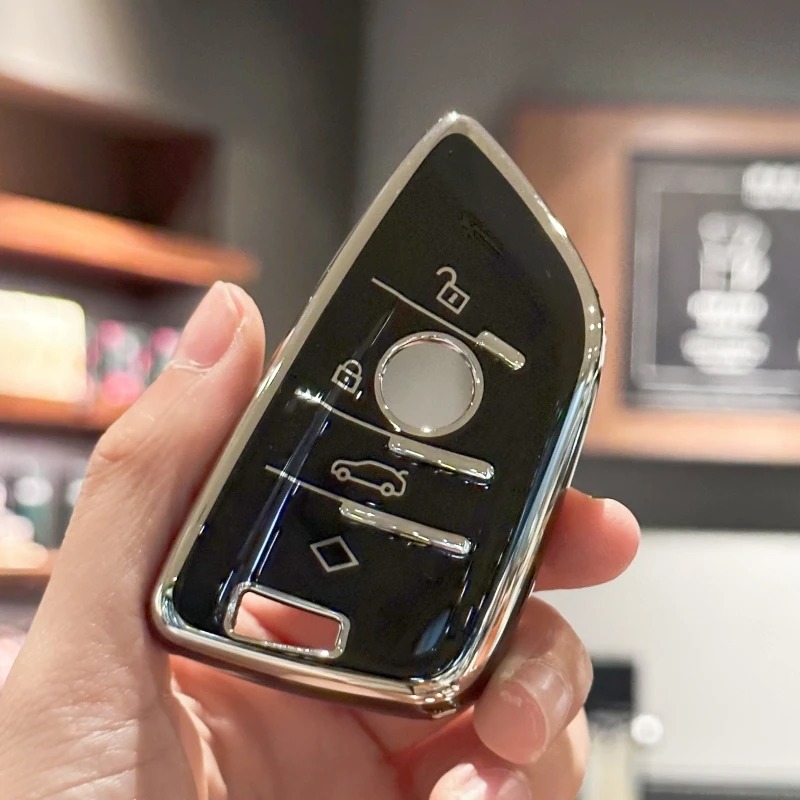 حافظة مفاتيح السيارة غطاء مفتاح حامل سلسلة المفاتيح الجلدية لسيارات BMW X1 X2 X3 X4 X5 غطاء مفتاح BM 1 Series 2 3 4 5 6 7 Series