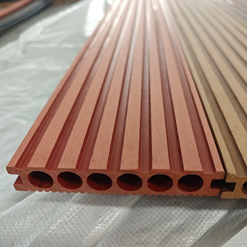 

Floor straight grain round hole plastic wood floor outdoor balcony courtyard waterproof outdoor ground special renovation