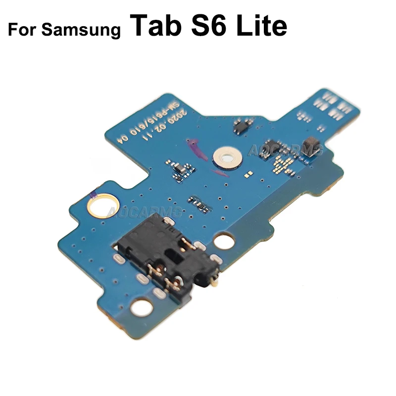 Aocarmo untuk Samsung Tab S6 Lite P610 P615 Headphone Jack Headphone Audio Jack Papan Kecil Kabel Konektor Penggantian