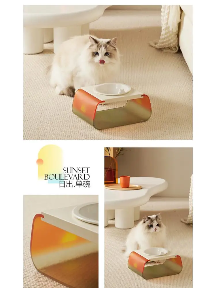 

Acrylic Cat Bowl Holder, Cat Food Basin, Drinking Water Feeding Single Bowl, Mainland China None