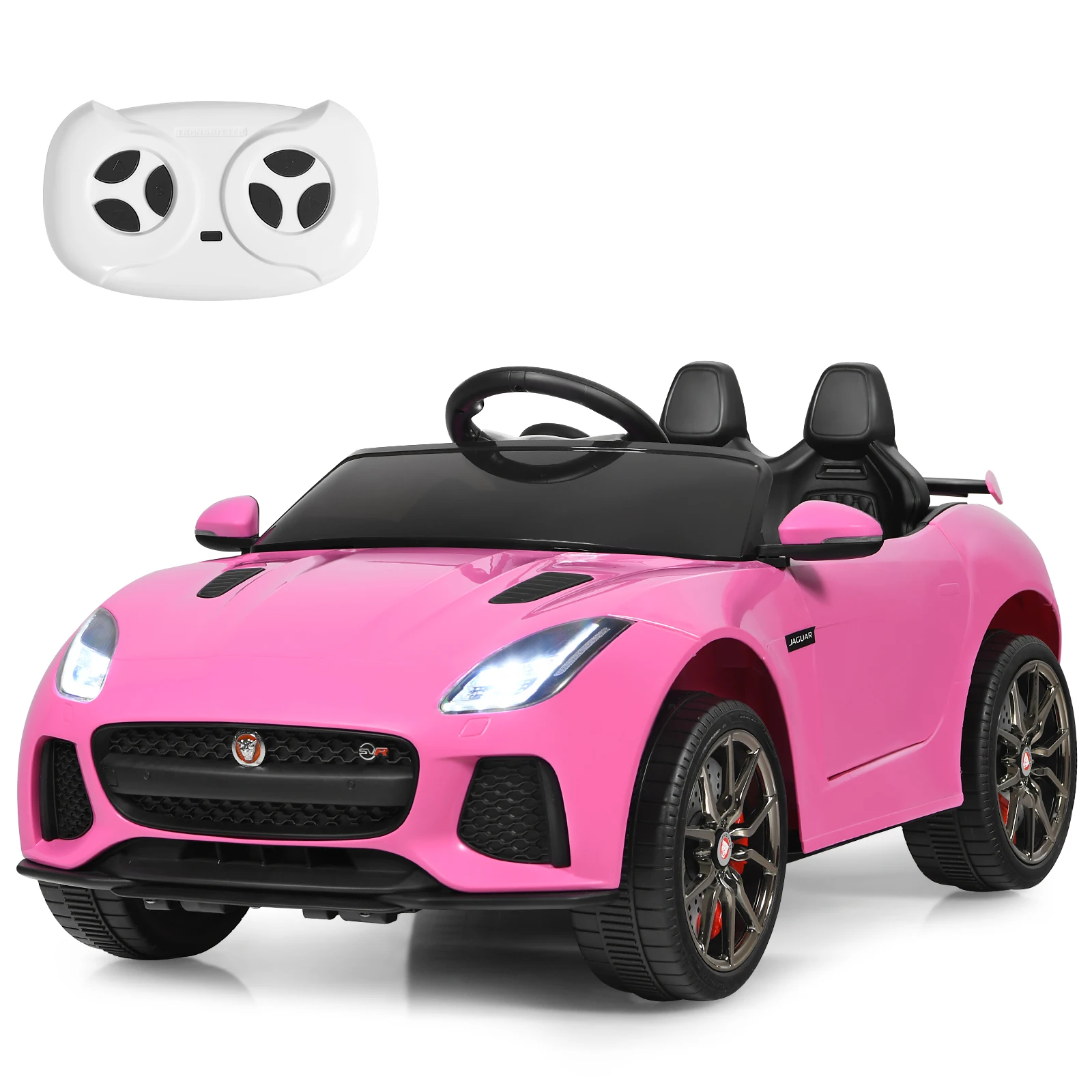 12V Jaguar F-Type SVR Licensed Kids Ride On Car w/ MP3 & Lights Pink