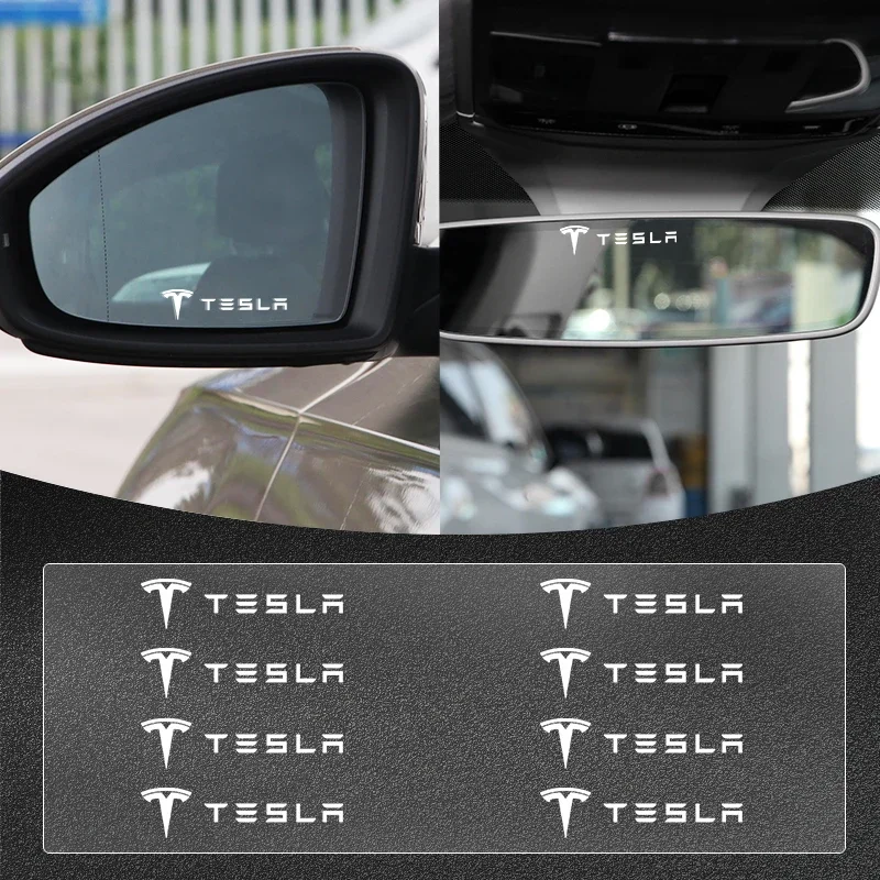 Car Wide-angle Rearview Mirror Reverse Back Rear Mirror Stickers For Tesla Model S X 3 Y Roadster Cybertruck Styling Accessories