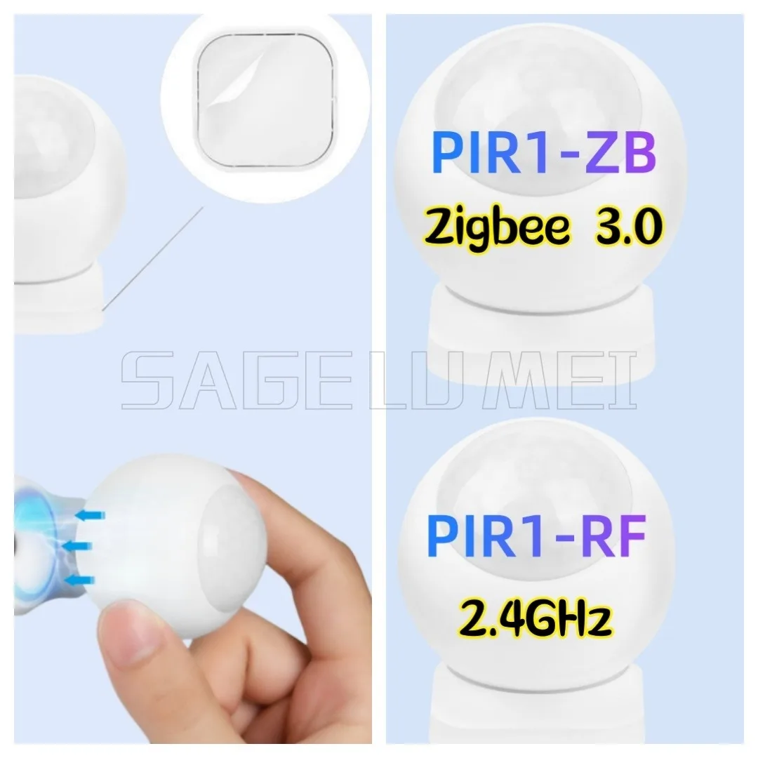 

PIR1-RF 2,4 ГГц PIR1-ZB Zigbee 3,0 Инфракрасный датчик Поддержка удержания настройки времени Интеллектуальное связанное обнаружение движения для ламповой ленты