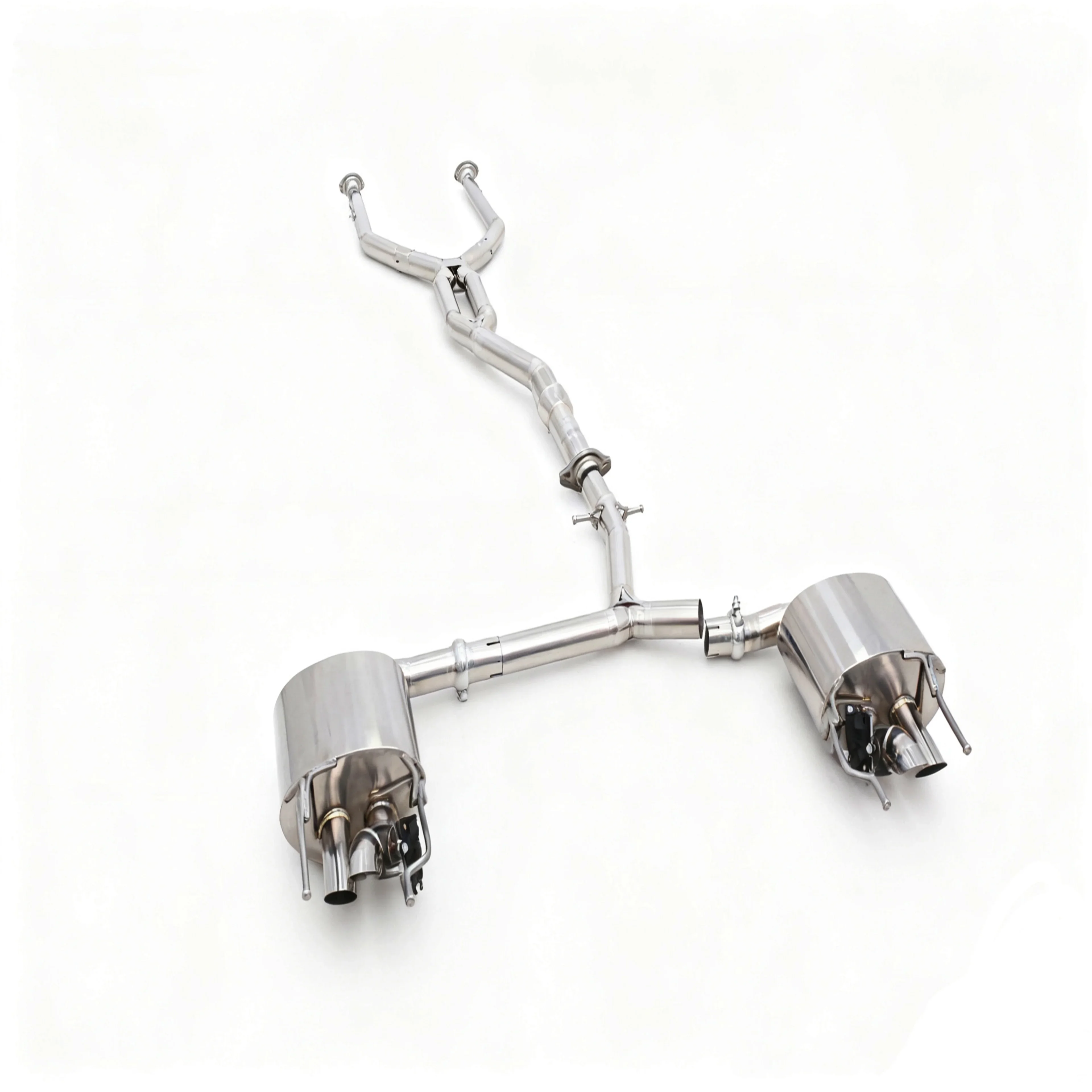 Custom Designed 1.2mm Thick Titanium Valve Catback Exhaust System Mirror Polished Finish 1 Year Warranty for ISF 5.0