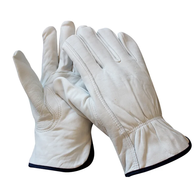 Gants d\'équitation en peau de mouton pour hommes, gants de conduite, gants de protection du travail en cuir, gants de travail