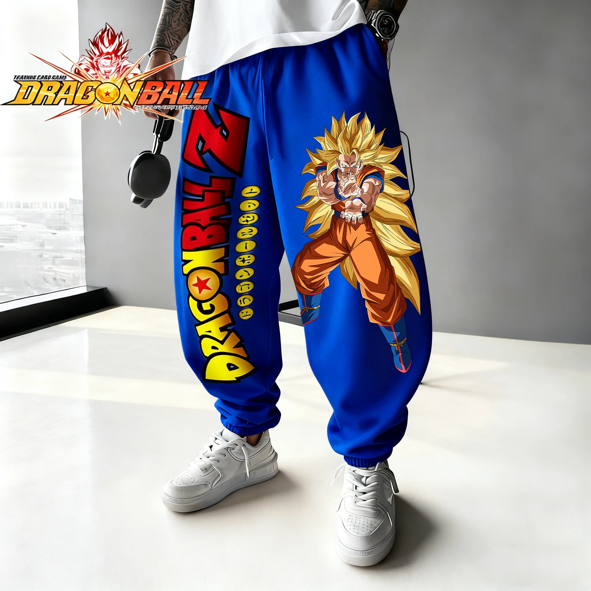 

2025 Autumn/Winter Japan Anime Dragon Ball Super Saiyan 3 Son Goku Cotton Print Fashion Sweatpants Men Street Pants Loose Y2k