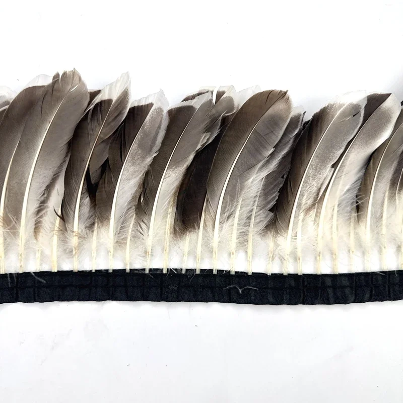 1 Meter Natürliche Entenfedern auf Klebeband, Quasten-Fransen-Besatz, Fasanenfedern, Kleiderbesatz, Gänsefedern, Band, DIY-Dekoration, Hochzeitsaccessoires – Detail 4