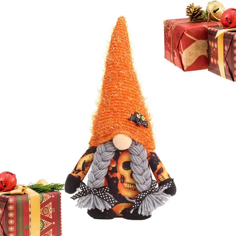Набивные гномы на Хэллоуин, милые декоративные гномы на Хэллоуин ручной работы, коллекционная кукла без лица для настольного стола, дивана