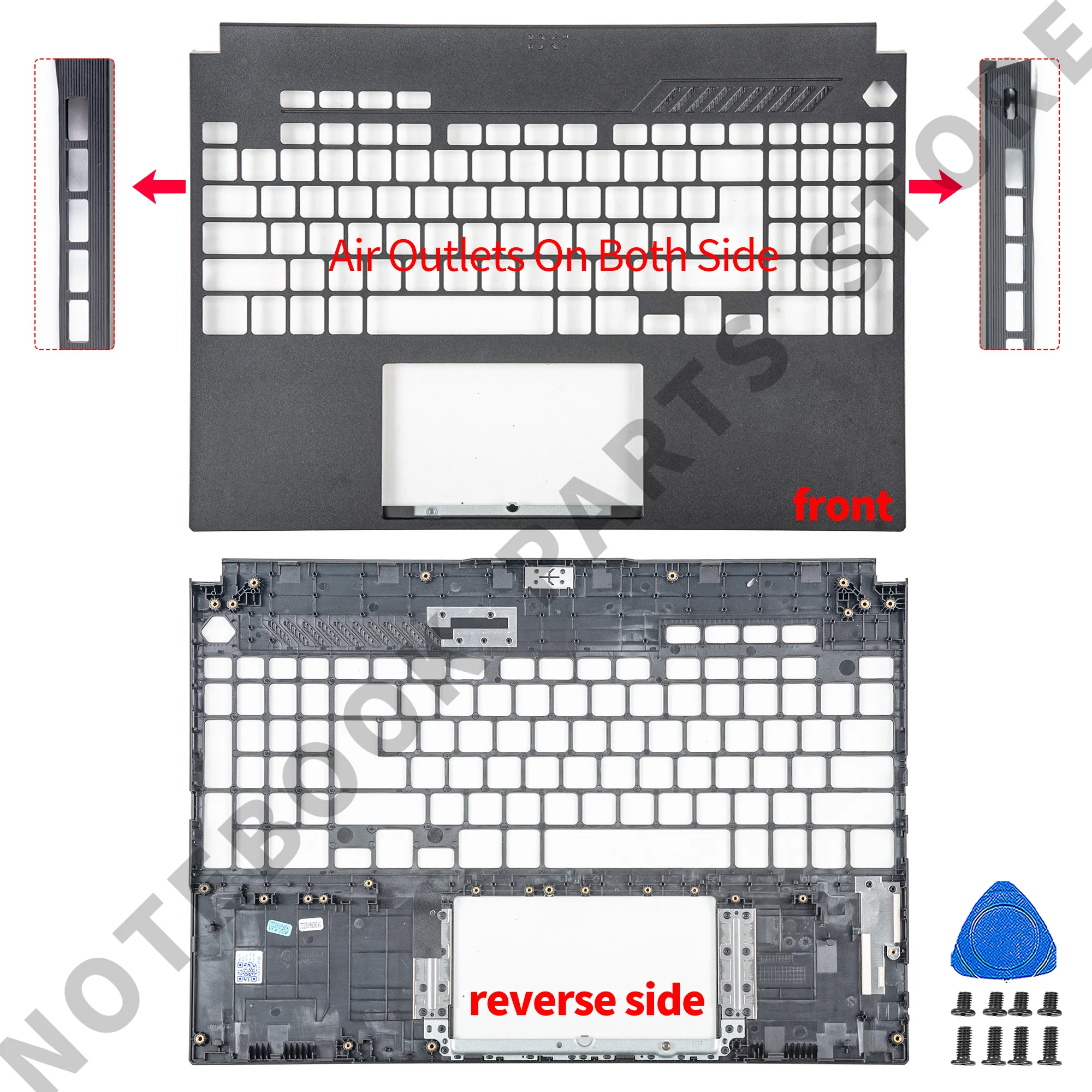 Imagem -05 - Saída de ar em Ambos os Lados para Jogos Tuf Tampa Traseira Lcd Painel Frontal Dobradiças Palmst Fundo F15 Fx507 Fa507z Fa507r