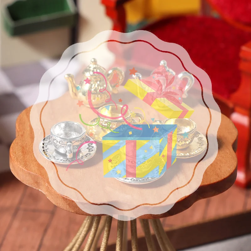 

1 компл. 1:12 кукольный домик миниатюрный чайник чашка блюдце металлический чайный сервиз обеденный стол модель Декор игрушка кукольный дом аксессуары