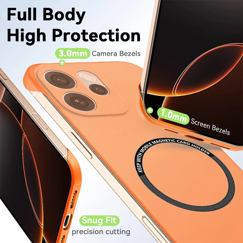 Ultra Thin Frameless Magnetic Cases for OPPO Reno 15 Reno15Pro Reno15 Pro Max mini Super Light Matte Hard Cover Back Bumper Skin