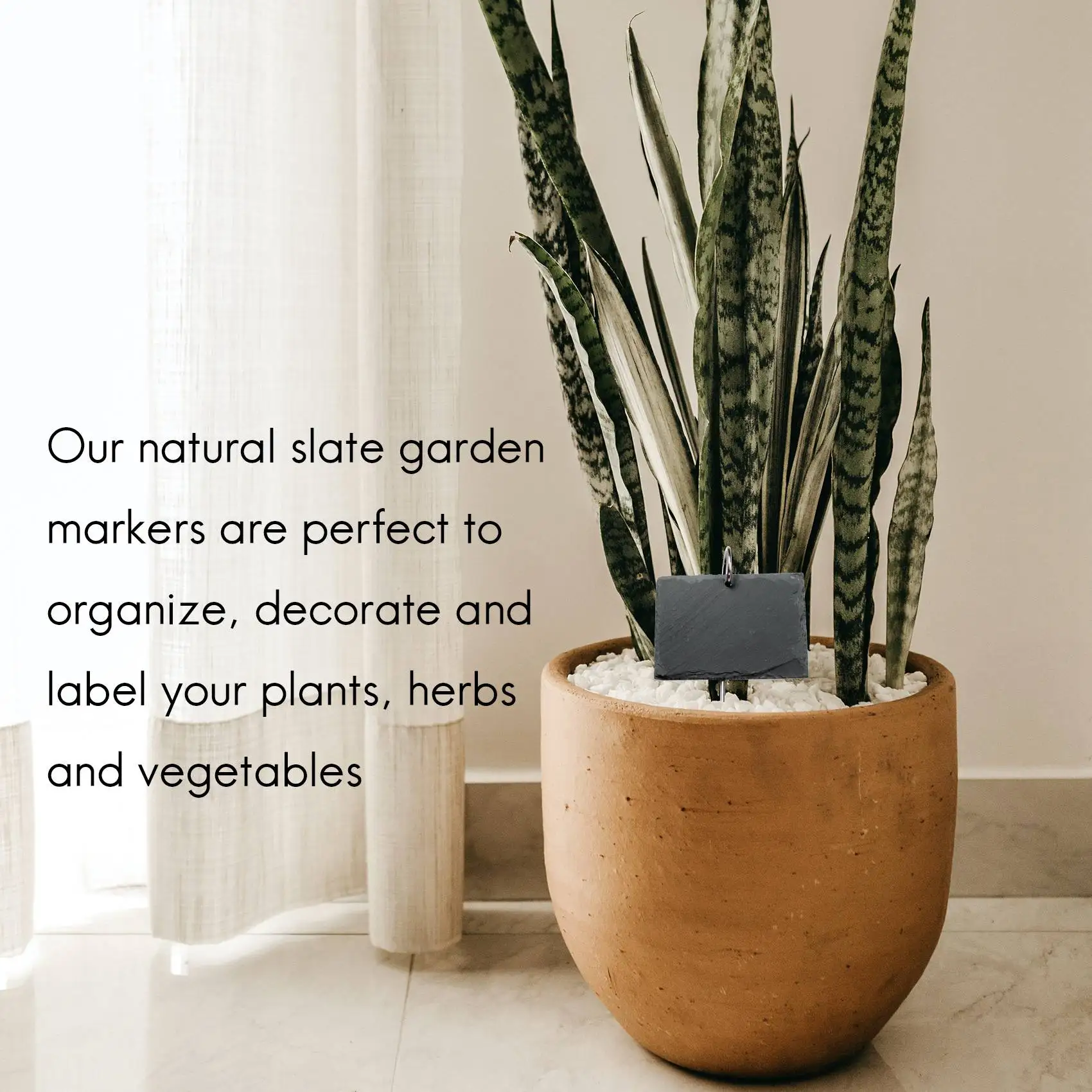 PZHI-Slate Plant Labels Garden Plant Markers Labels Greenhouse Accessories Garden Stakes, 15PCS