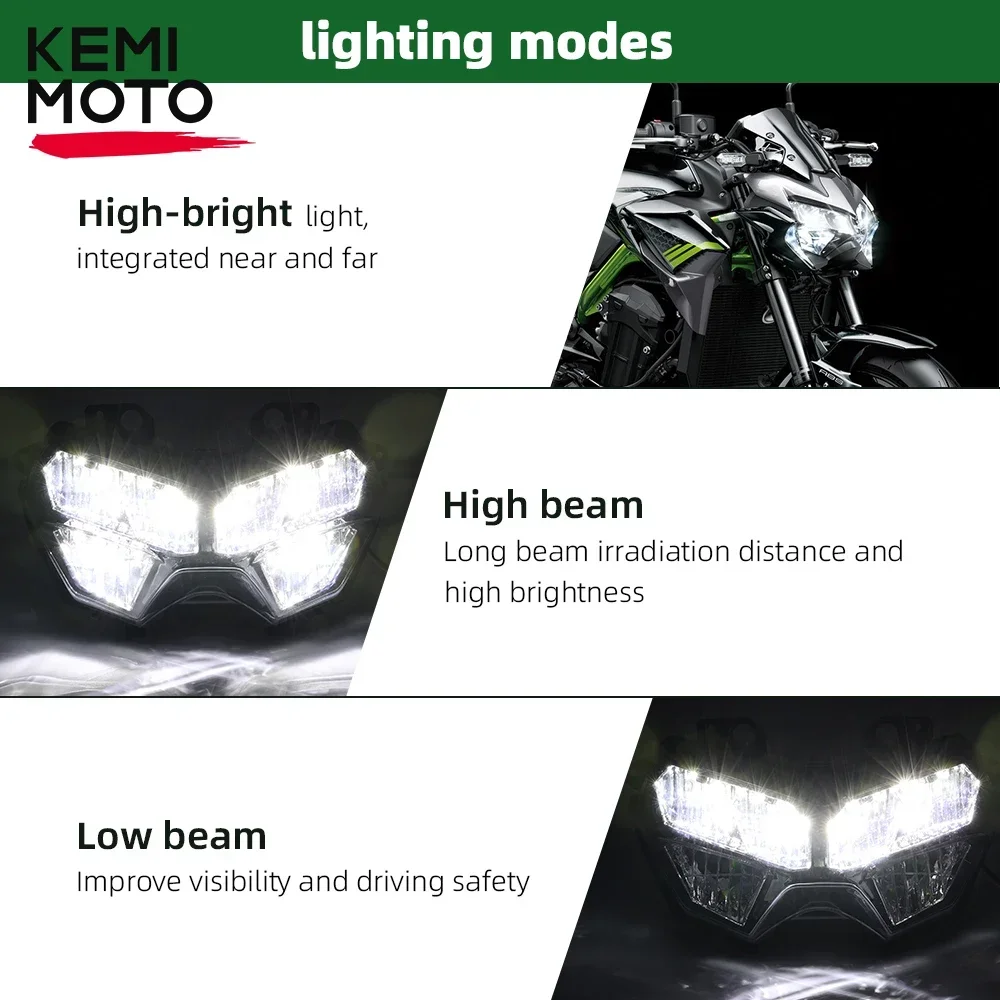 For 2020 2021 2022 2023 Kawasaki Z900 Motorcycle Led Front Headlight Headlamp Assembly Z 900 ZR900 Head Light Accessory