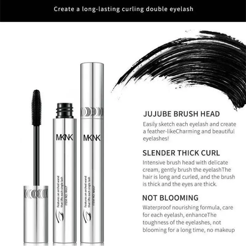 Quick-drying Formula 3.5mm Slender Brush Head Dense Self-contained Fiber Base Cream To Create Long And Thick Eyelashes No Smudge