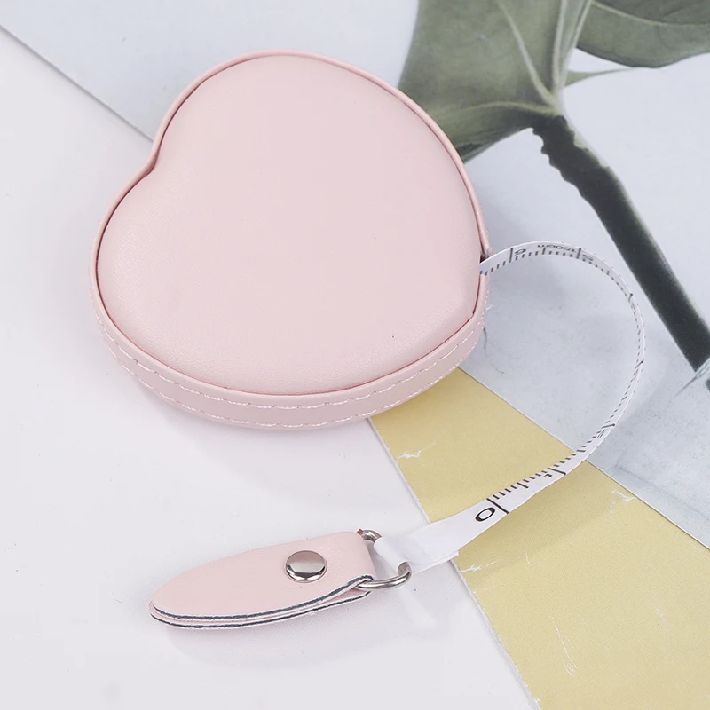 New 1.5m Cute Heart Shape Tape Measure Portable Flexible Ruler Soft Leather Wear Resistant Mini Ruler
