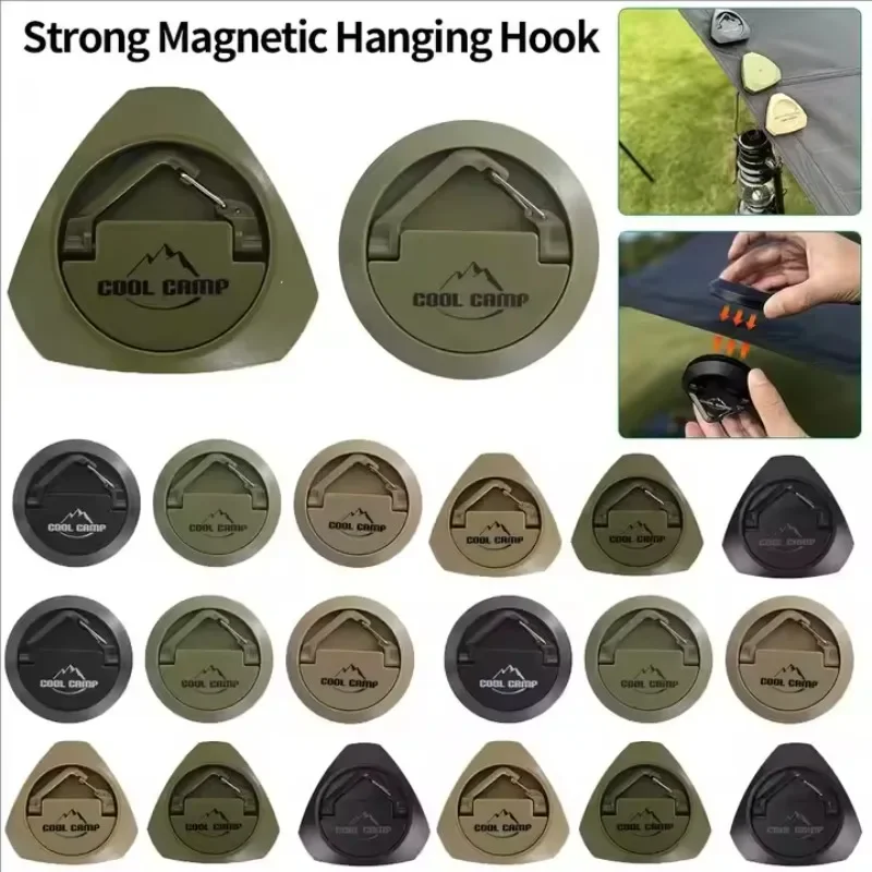 Multi-purpose Outdoor Magnetic Tent Hook Portable Tent Ceiling Buckle Clamp Suction Cup Camping Rope Retainer Lamp Hook