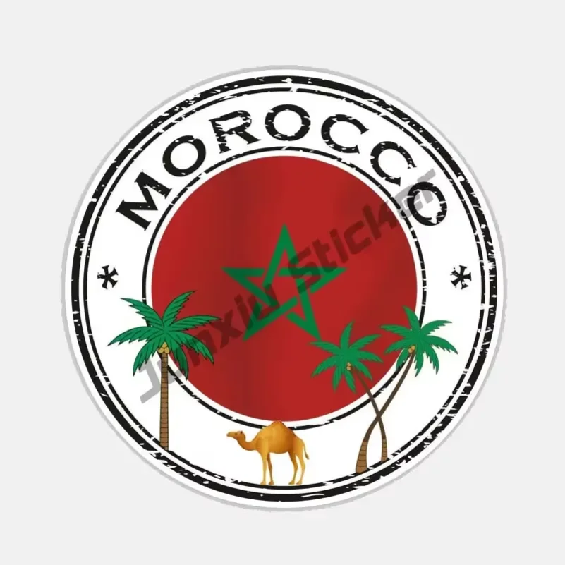 المغرب ملصق سيارة موتو خريطة العلم ملصق حائط من الفينيل المغرب كرة القدم مدينة السياحة ختم ملصق تذكاري للسيارة الجسم كله