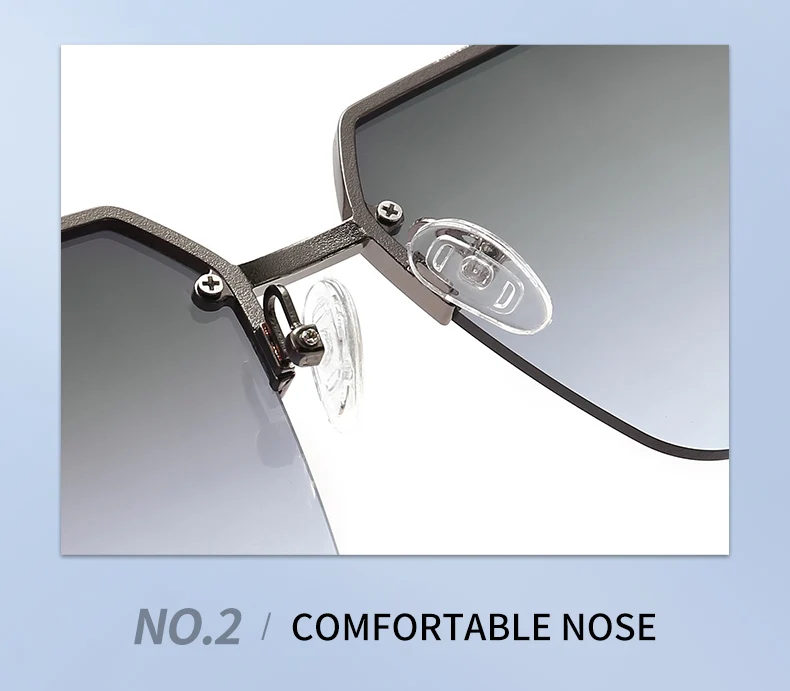 Neue Halbrahmen-Quadrat-UV-Schutz-modische Sonnenbrille Unisex Street Style Vielseitige Sonnenbrille 1205 – Detail 9