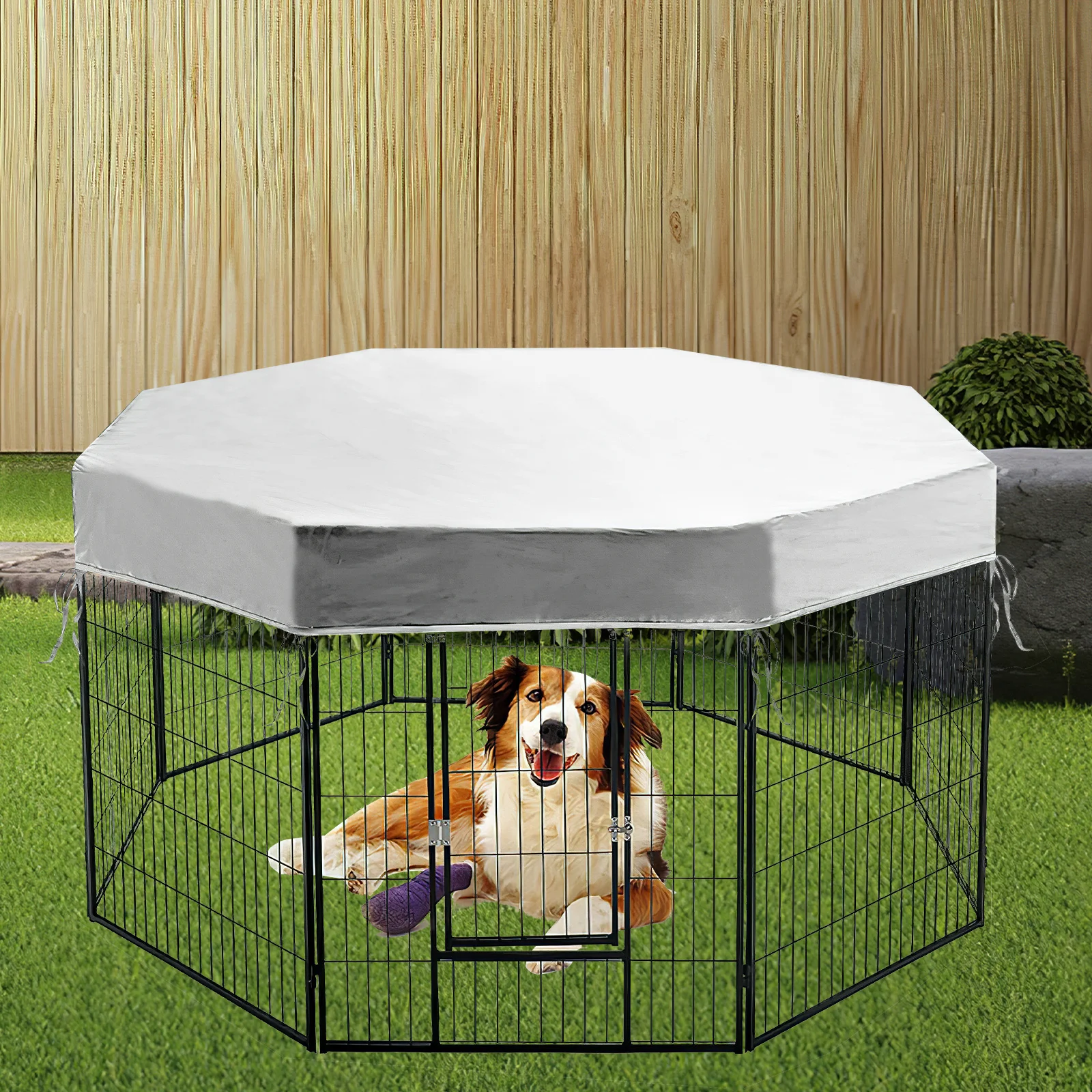 Housse de parc pour chien en tissu Oxford, imperméable, résistante aux UV, pour la protection des chenils en extérieur, protection solaire pour animaux de compagnie, utilisation en camping