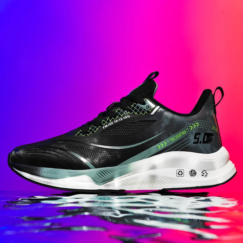 

Осенние мужские кожаные водонепроницаемые спортивные кроссовки с карбоновой пластиной, легкие, нескользящие, для бега, больших размеров, повседневные, для студентов