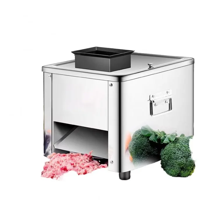 Tabletop Manual Stainless Steel Vegetable & Meat Cutter, Portable Commercial Dice Slice Shred Machine for Mushroom Seaweed