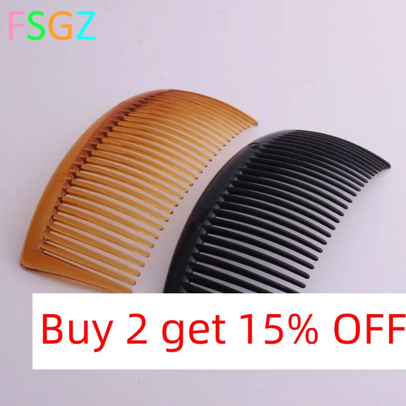 4 Pieces/lot Diy Plastic Hair Accessories Pc Big Comb Shining Black Transparent Brown Colors Women Hair Combs