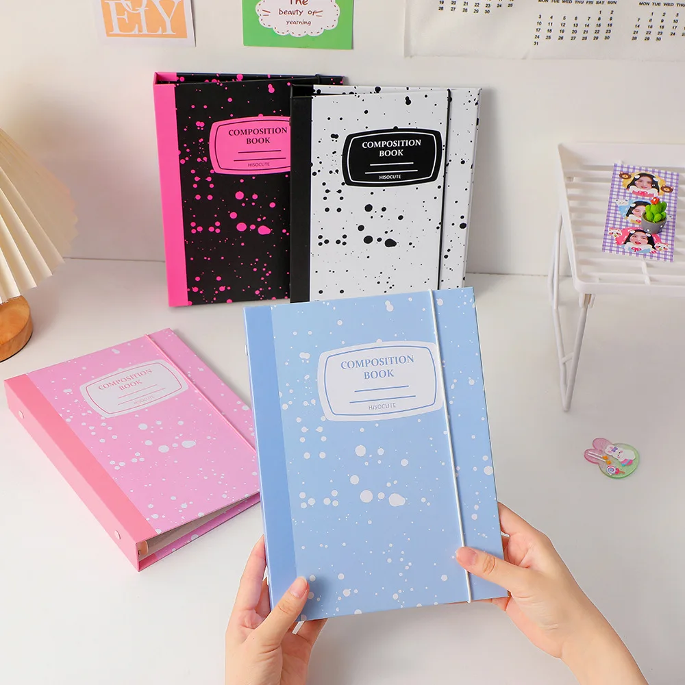 MINKYS New Arrival Kawaii Splash-ink A5 Binder Kpop Photocard Collect Book With 10pcs Sleeves Bag Photo Album Stationery