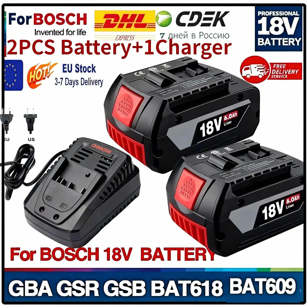 Pour Bosch 18V batterie 6000mAh batterie au Lithium professionnel charge outil électrique batterie pour Bosch Bat618 Bat618G
