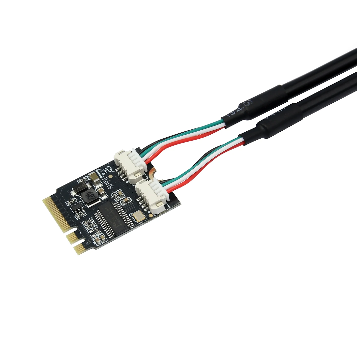 M.2 Key A/E to 2 Port USB2.0 Riser Card GL850 Chip 30cm USB Extension Cable Laptop M2 WIFI Interface Key A+E to Dual USB Adapter