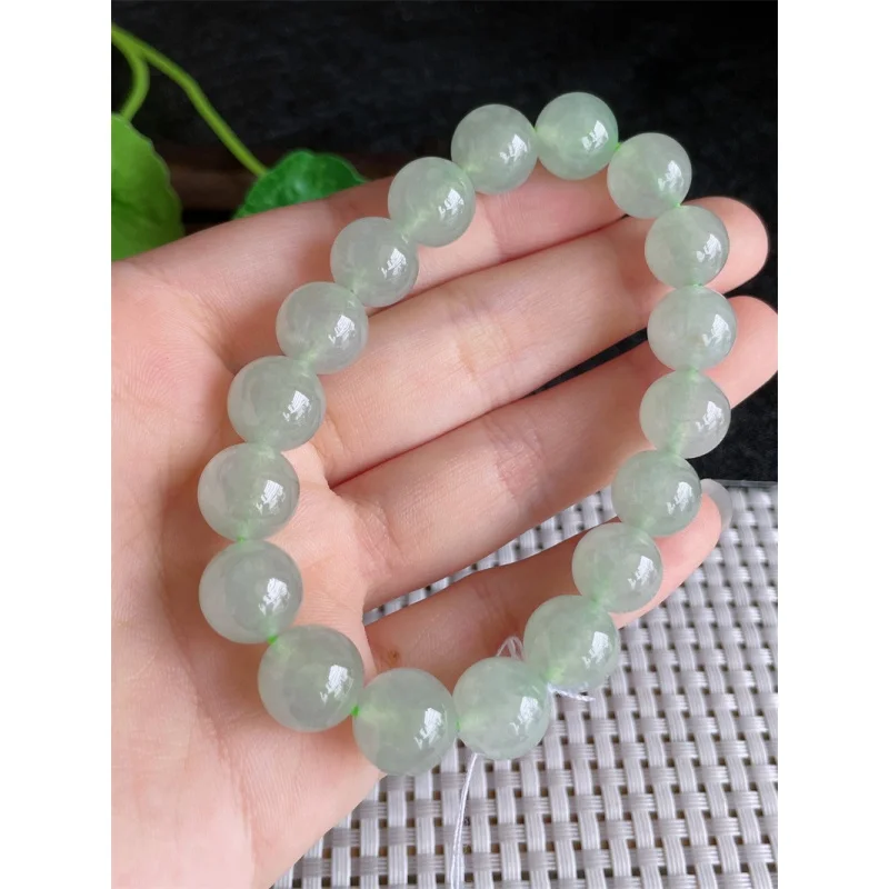 Myanmar Natural a Bracelet Bead Ice Jade round Beads 18 Pcs 45.12G Wholesale