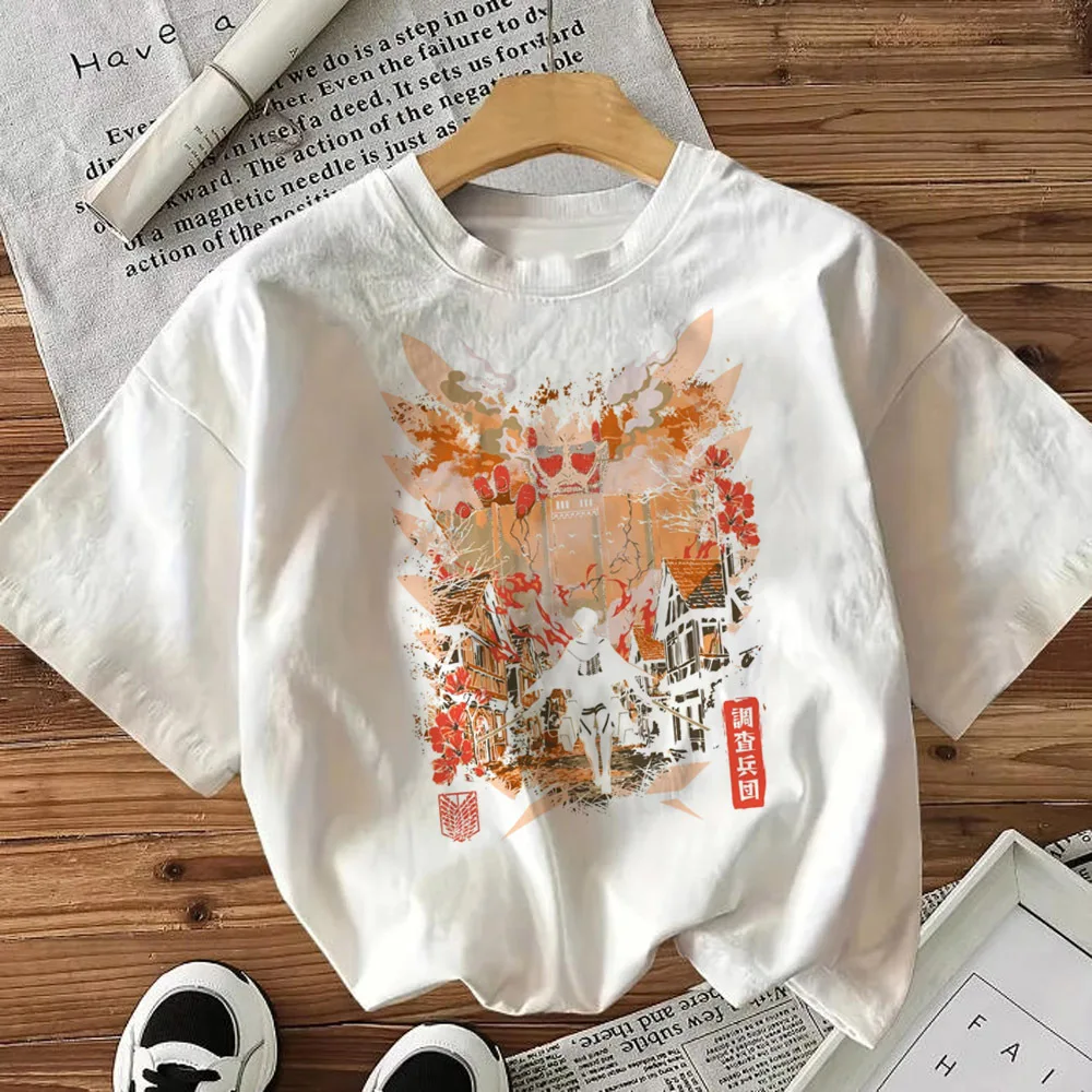 Attack on Titan t-shirt women hip hop graphic Y2k anime Classic tshirt harajuku Punk Colorful Retro Psychedelic Pop Culture