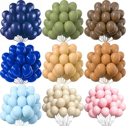 10/20/30pcs Navy Blue Balloons Skin Brown White Sand Latex Balloon Baby Shower Decor Birthday Party Wedding Decoration Supplies