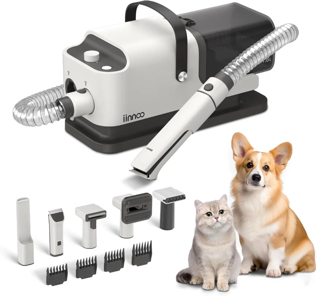 A100 Dog Grooming Vacuum Dryer 26000Pa Powerful Dog Grooming Kit Dog Vacuum for Shedding Grooming 5 in 1 Pet