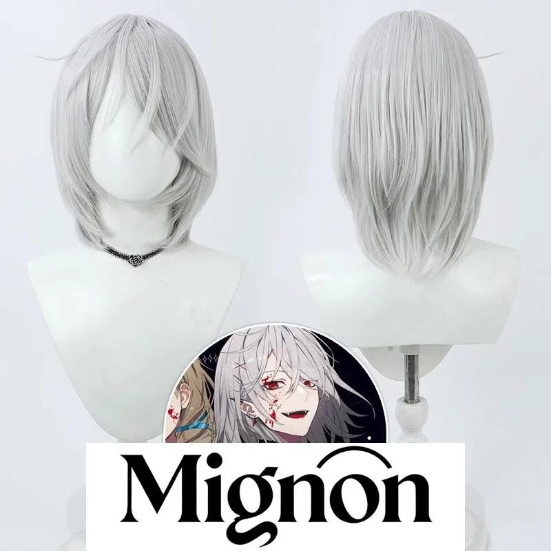 

Nijisanji Kuzuha cosplay wig silver white short hair Halloween gift