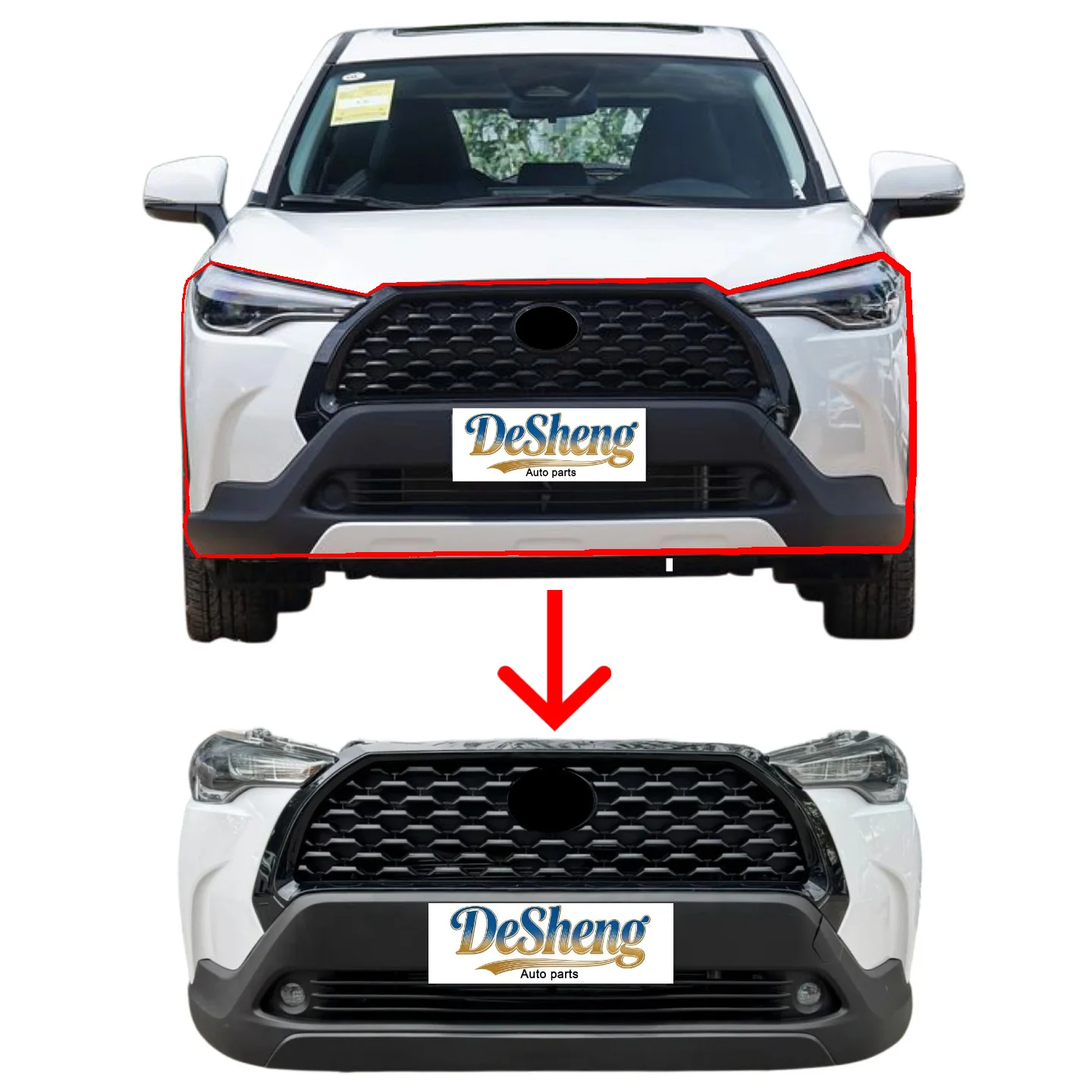 

Hot Picks : Compatible for Corolla Cross Bumper Assembly,Front Bumper,Headlights,Grille,Radiator,Louvers,High-Quality.
