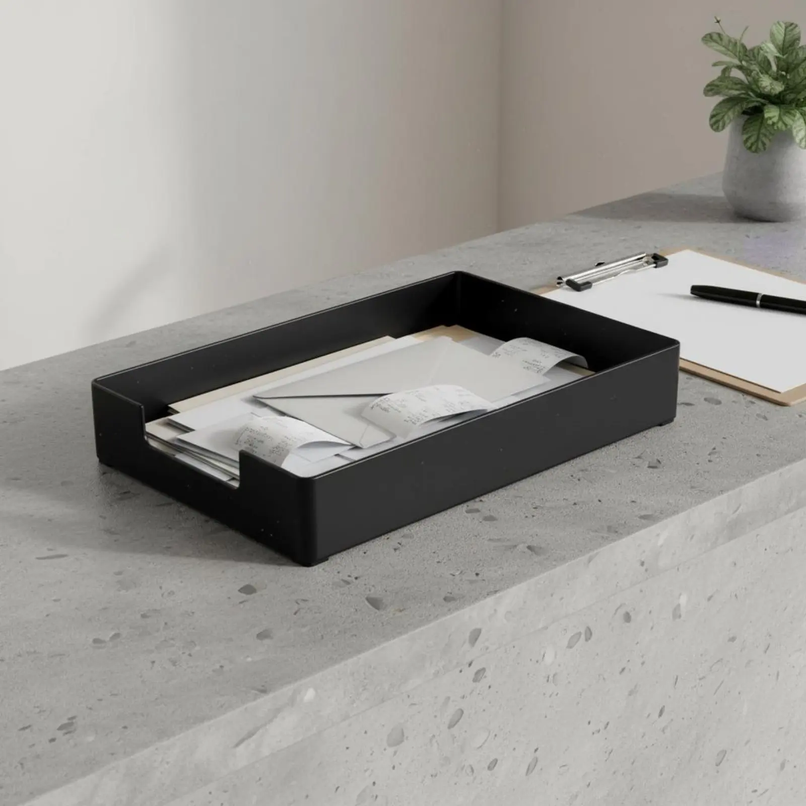 Stackable Letter Tray Thickened Material A4 Document Holder Desktop File Sorter Easy Reach Opening for Office, School