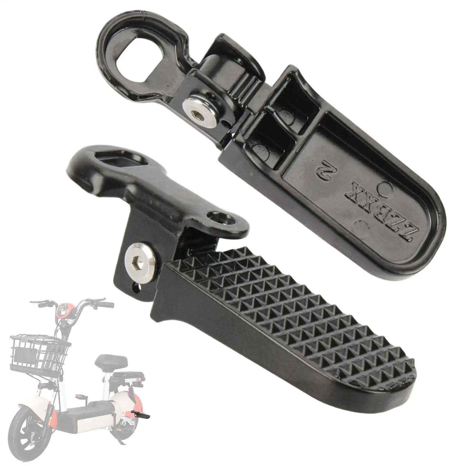 Electric Bike Pegs 2 Pieces Non-Slip Foldable Quick Release Aluminum Alloy Motorcycle Foot Pegs for Electric Bicycles Scooters
