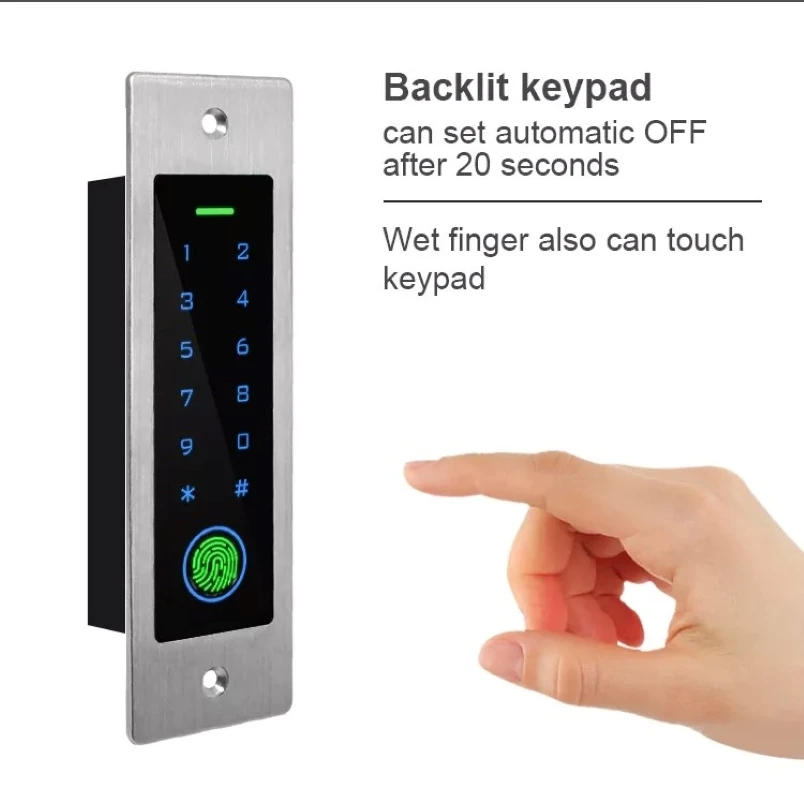 125KHz EM Card Embedded Fingerprint Touch Keypad Card & Fingerprint Access Control